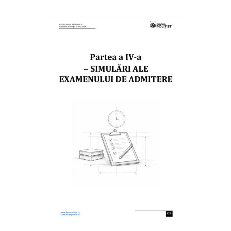 Partea IV – Manual pentru Admiterea în Academia de Poliție în anul 2026