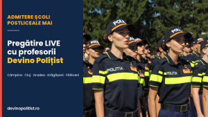 Eleve în uniformă de poliție la ceremonie – pregătire admitere școli postliceale MAI cu Devino Polițist.