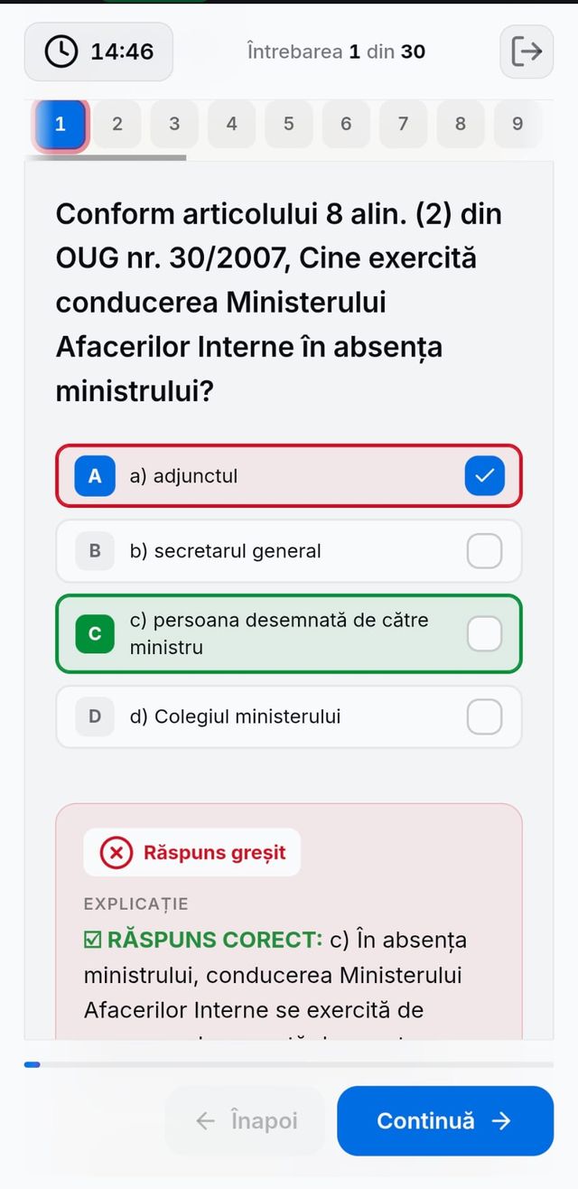Grilă Legislație M.A.I.